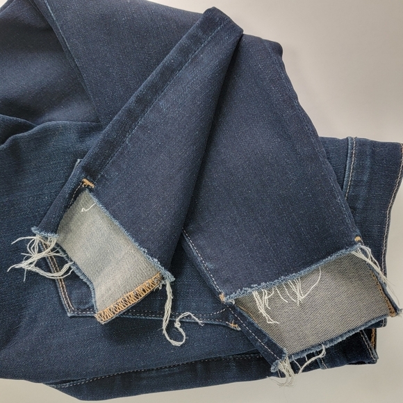 Frame Le High Mid Rise Cabana Dark Wash Stagger Hem Skinny Straight Jeans Sz 25 - Picture 9 of 14